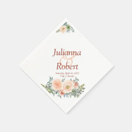 Blumenservietten in Rot und Grün Serviette