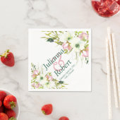 Blumenservietten in Rot und Weiß Serviette (Beispiel)