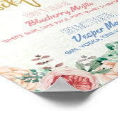 Blumensignatur Cocktail Drink Menü Hochzeitsdekor Poster (Ecke)