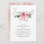 Blumensignatur-Skript Elegante Engagement-Partei Einladung (Vorne/Hinten)