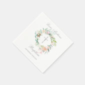 Blumensilber-Kreuzgarland-Taufe Christening Serviette (Ecke)