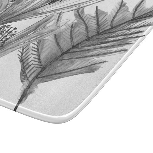 BlumenSilhouette - Grau Schneidebrett (Ecke)