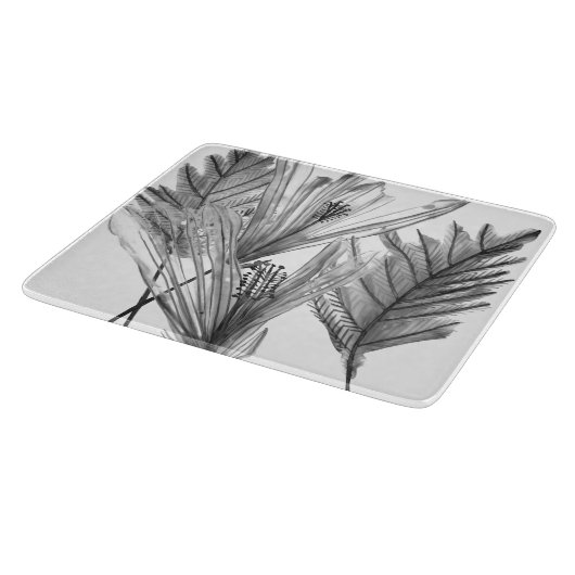 BlumenSilhouette - Grau Schneidebrett (Ecke)