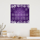 Blumensitzdiagramm Exotische Blüten Lila Poster (Küche)
