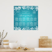 Blumensitze Übersicht exotische Blüten Blau Poster (Küche)