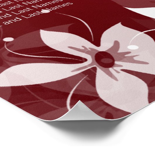 Blumensitzplan Exotic Blooms Red Poster (Ecke)