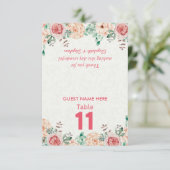 Blumensitzplatz Tischnummer/Begleitperson Einladung (Stehend Vorderseite)