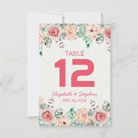 Blumensitzplatz Tischnummer/Begleitperson Einladung (Rückseite)