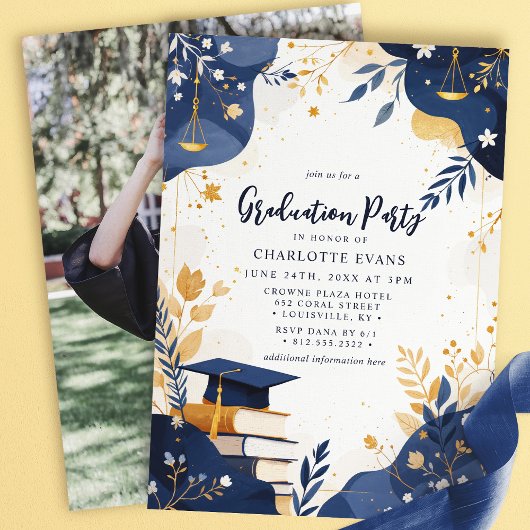 Blumenskala des Party Foto der Justiz Einladung