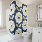 Blumenskandinavischer Stil Nahtloses Muster Duschvorhang (Beispiel)
