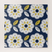 Blumenskandinavischer Stil Nahtloses Muster Puzzle (Horizontal)