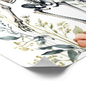 Blumenskelett Aquarellbilder Poster (Ecke)