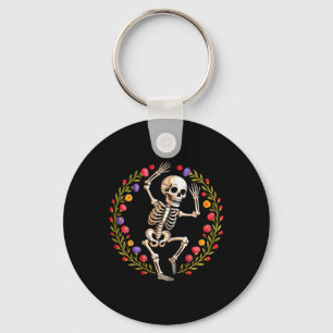 Blumenskelett Funny Goth Halloween Kostüm für W Schlüsselanhänger