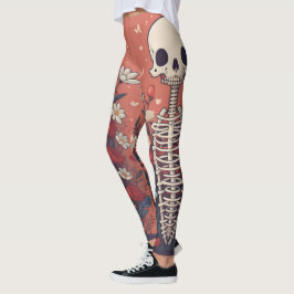 Blumenskelett Halloween Skull Ribcage Leggings