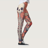Blumenskelett Halloween Skull Ribcage Leggings (Rechts)