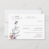 Blumenskelett | Halloween Wedding RSVP Karte (Vorderseite)