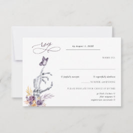 Blumenskelett | Halloween Wedding RSVP Karte