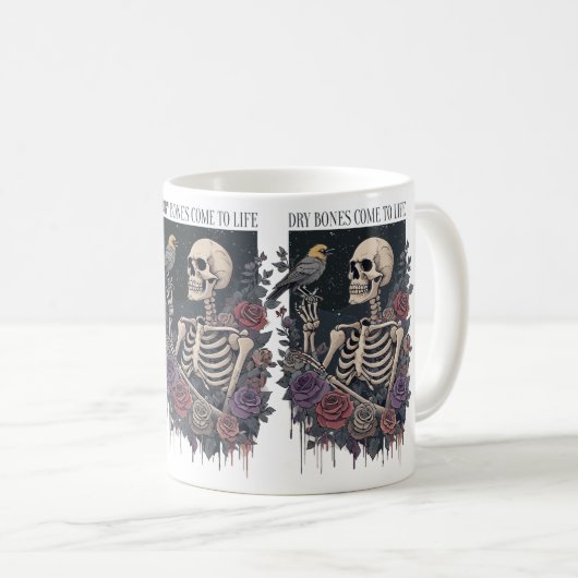 Blumenskelett mit Vogelgrippe-Liebe Kaffeetasse (VorderseiteRechts)