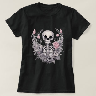 Blumenskelett Pastell Gothic T-Shirt