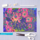 Blumenskelett Rib Käfig Lila Rosa Vintage Kunst Seidenpapier (Handwerk)