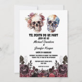 Blumenskelette gotisch zwischen Hochzeit Einladung (Vorderseite)