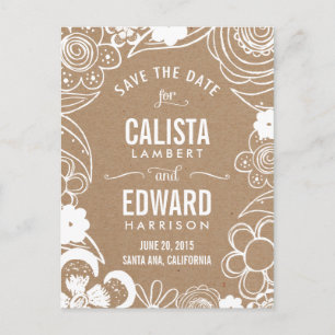 Blumenskizze - Handwerk Ankündigungspostkarte