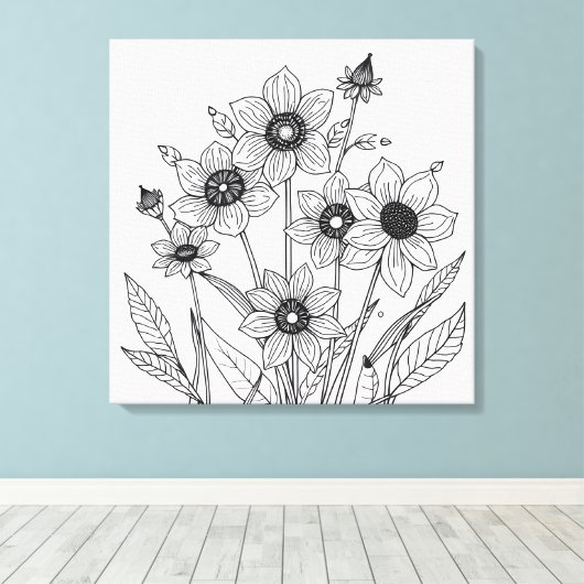 Blumenskizze Leinwanddruck (Insitu (Holzboden))