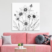 Blumenskizze Leinwanddruck (Insitu (Wohnzimmer))