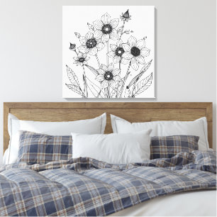 Blumenskizze Leinwanddruck