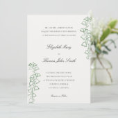 Blumenskizze Lily Valley Formal Wedding Einladung (Stehend Vorderseite)
