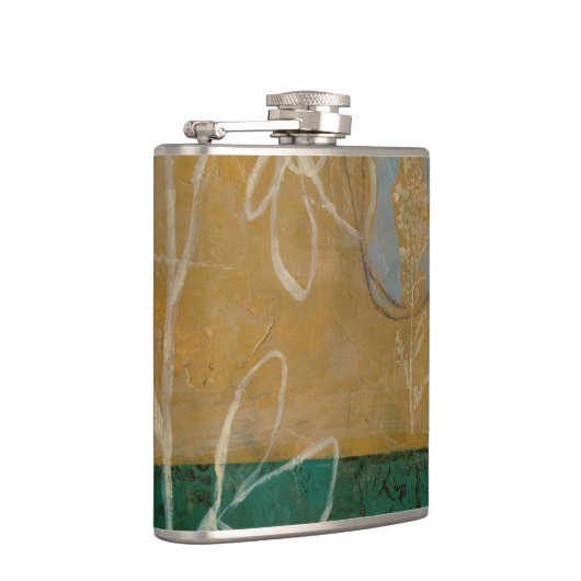 Blumenskizze mit Wildblume und Pflanze Flachmann (Rechts)