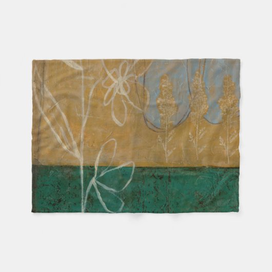 Blumenskizze mit Wildblume und Pflanze Fleecedecke (Vorderseite (Horizontal))