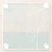 Blumenskizze mit Wildblume und Pflanze Glasuntersetzer (Rückseite)