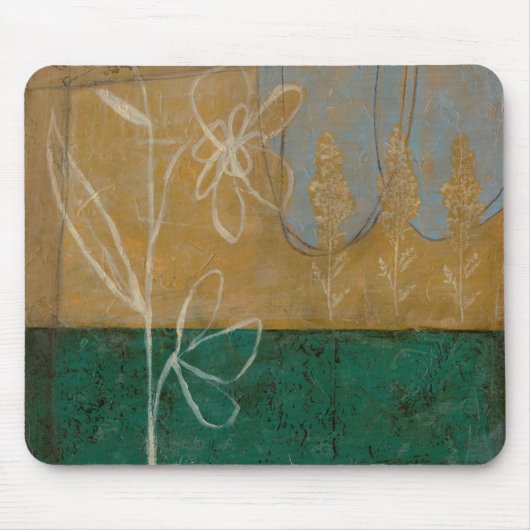 Blumenskizze mit Wildblume und Pflanze Mousepad (Vorne)