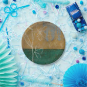 Blumenskizze mit Wildblume und Pflanze Pappteller (Party)