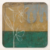 Blumenskizze mit Wildblume und Pflanze Rechteckiger Pappuntersetzer (Vorderseite)