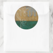 Blumenskizze mit Wildblume und Pflanze Runder Aufkleber (Tasche)