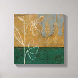 Blumenskizze mit Wildblume und Pflanzen Leinwanddruck