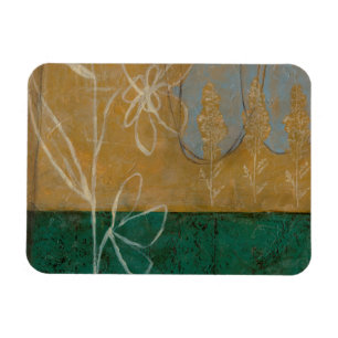 Blumenskizze mit Wildblume und Pflanzen Magnet