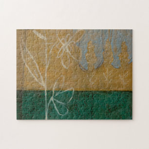 Blumenskizze mit Wildblume und Pflanzen Puzzle