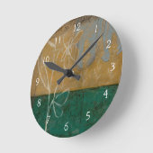 Blumenskizze mit Wildblume und Pflanzen Runde Wanduhr (Winkel)