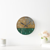 Blumenskizze mit Wildblume und Pflanzen Runde Wanduhr (Zuhause)