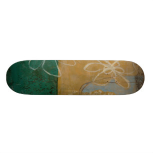 Blumenskizze mit Wildblume und Pflanzen Skateboard