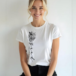 Blumenskizze Modernes Grad Drehbuch Personalisiert Tri-Blend Shirt