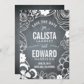 Blumenskizze Save the Date - Halbpension (Vorne/Hinten)