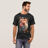 Blumenskulptur mit Fisch T-Shirt (Vorne ganz)