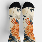 Blumensocken mit schwarzer Spitze und Ferse Socken (Oben)
