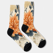 Blumensocken mit schwarzer Spitze und Ferse Socken (Rechts)