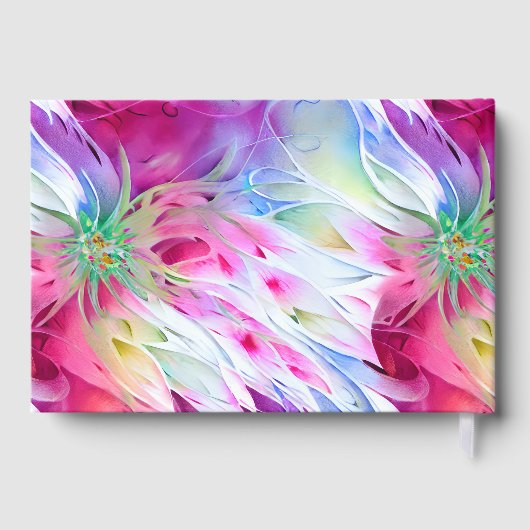 Blumensommer Blume elegant whimsistisch abstrakt Gästebuch (Rückseite)