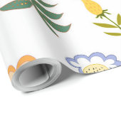 Blumensommer botanischer Hintergrund Geschenkpapier (Rolleneckpunkt)